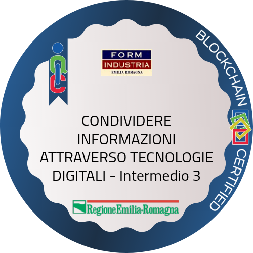 CONDIVIDERE INFORMAZIONI ATTRAVERSO TECNOLOGIE DIGITALI - Intermedio 3